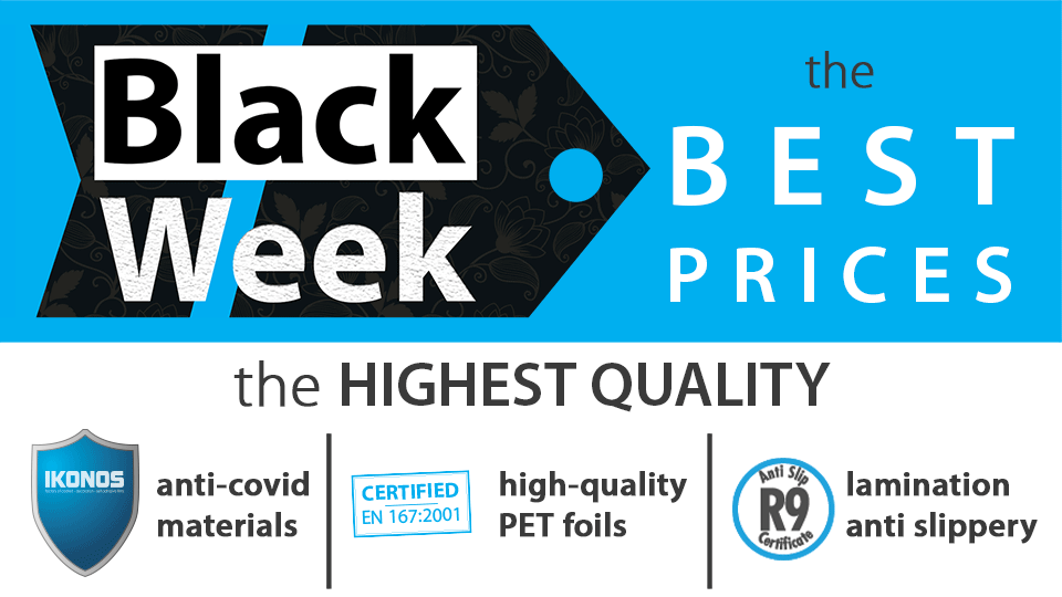 Black week news cover - floor lamination, anti-COVID and PET foil